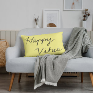 Happy Vibes Cursive Typografie Handschriftlich Dekokissen