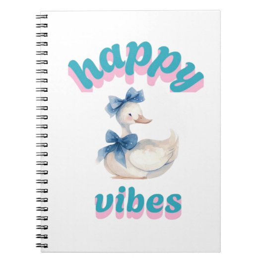 Happy Vibes Duck Notebook Notizblock (Vorderseite)