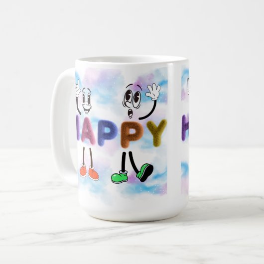 Happy Vibes Kaffeetasse (Vorderseite Links)