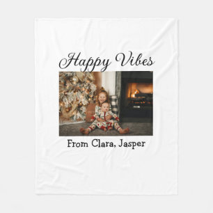 Happy vibes Kinderfamilie Weihnachts Foto Einladun Fleecedecke