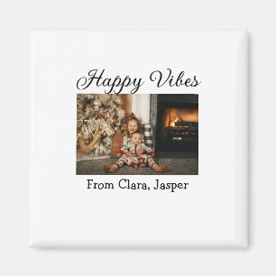 Happy vibes Kinderfamilie Weihnachts Foto Einladun Magnet