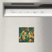 Happy Vibes Liebe Orange Blume Magnet (In Situ (Geschirrspüler))