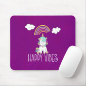 Happy Vibes Niedlich Lächeln Einhorn Mousepad (Mit Mouse)