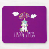 Happy Vibes Niedlich Lächeln Einhorn Mousepad (Vorne)