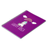 Happy Vibes Niedlich Lächeln Einhorn Notizblock (Linke Seite)