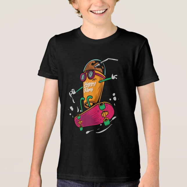 Happy Vibes on Wheels Tri-Blend Shirt (Vorderseite)