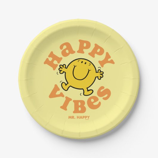 Happy Vibes Pappteller (Vorderseite)