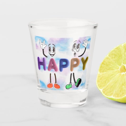 Happy Vibes Schnapsglas (Vorderseite)