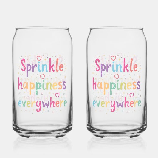 Happy Vibes Sprinkle Happiness Confetti Art Dosenglas (Vorderseite)