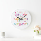 Happy Vibes Sprinkle Happiness Confetti Art Große Wanduhr (Zuhause)