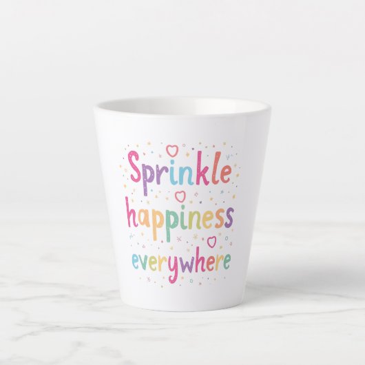 Happy Vibes Sprinkle Happiness Confetti Art Milchtasse (Vorderseite)