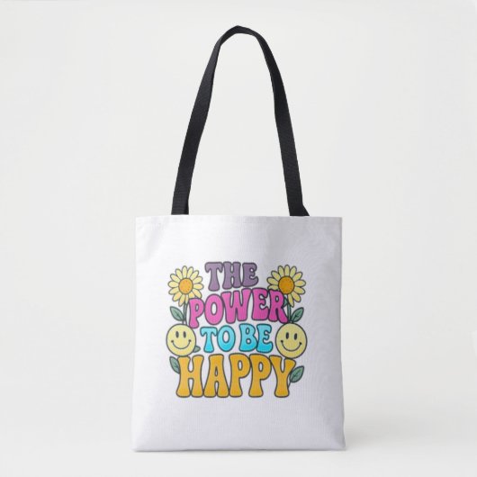 Happy Vibes Tote Bag Tasche (Vorderseite)