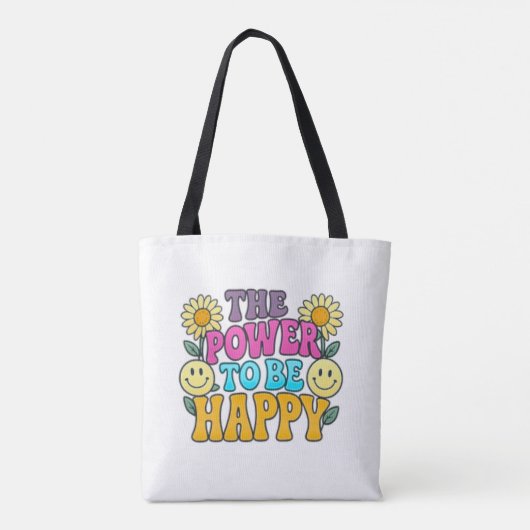 Happy Vibes Tote Bag Tasche (Rückseite)