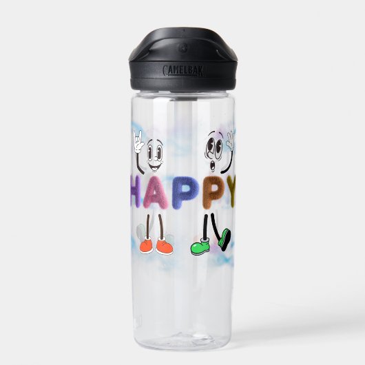 Happy Vibes Trinkflasche (Rückseite)