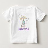Happy Vibes Typografie Niedlich Lächeln Einhorn Baby T-shirt (Rückseite)