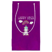 Happy Vibes Typografie Niedlich Lächeln Einhorn Kleine Geschenktüte (Vorderseite)