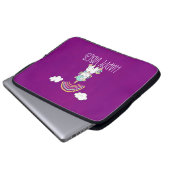 Happy Vibes Typografie Niedlich Lächeln Einhorn Laptopschutzhülle (Vorne Knopf)