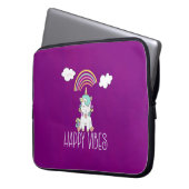 Happy Vibes Typografie Niedlich Lächeln Einhorn Laptopschutzhülle (Vorderseite Links)