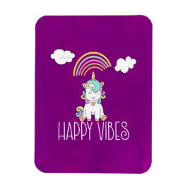 Happy Vibes Typografie Niedlich Lächeln Einhorn Magnet