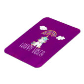 Happy Vibes Typografie Niedlich Lächeln Einhorn Magnet (Linke Seite)