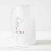 Happy Vibes Typografie Niedlich Lächeln Einhorn Mattglas Bierglas (Vorderseite Links)