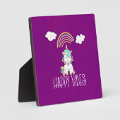 Happy Vibes Typografie Phantastisch Rainbow & Unic Fotoplatte (Vorderseite)