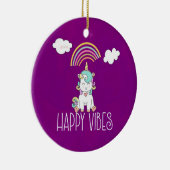 Happy Vibes Typografie Phantastisch Rainbow & Unic Keramikornament (Rechts)