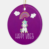 Happy Vibes Typografie Phantastisch Rainbow & Unic Keramikornament (Links)