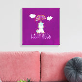Happy Vibes Typografie Phantastisch Rainbow & Unic Leinwanddruck (Insitu (Wohnzimmer))