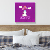 Happy Vibes Typografie Phantastisch Rainbow & Unic Leinwanddruck (Insitu (Schlafzimmer))