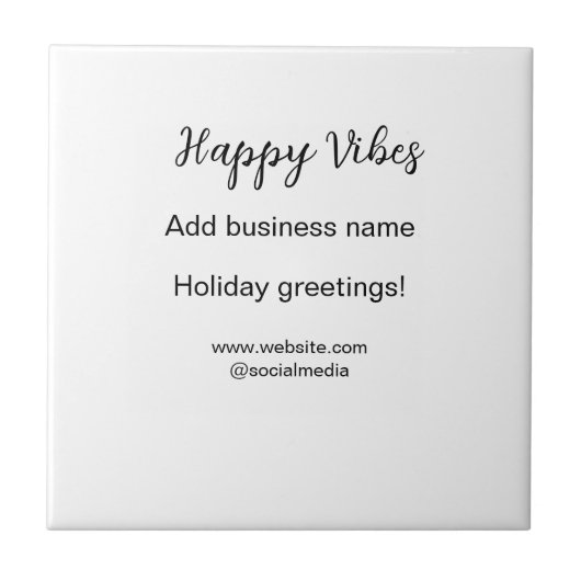 Happy vibes Weihnachtsfeiertage Grußgeschäft Fliese (Vorderseite)
