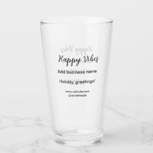 Happy vibes Weihnachtsfeiertage Grußgeschäft Glas