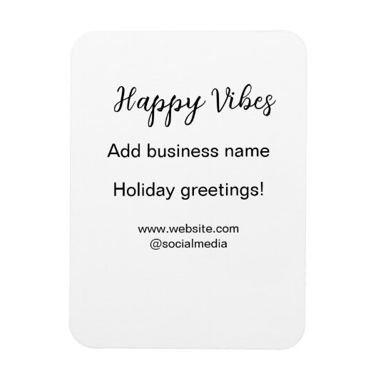 Happy vibes Weihnachtsfeiertage Grußgeschäft Magnet (Vertikal)