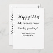 Happy vibes Weihnachtsfeiertage Grußgeschäft Postkarte (Vorne/Hinten)