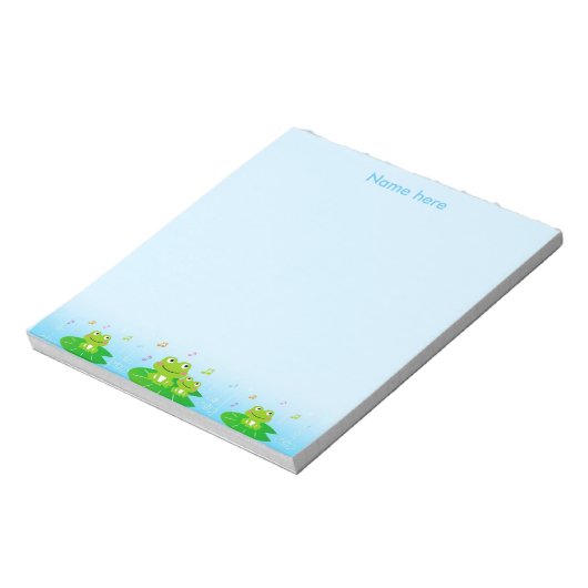 Happy Viel Glück Frogs Simple Notepad Notizblock (Rotiert)
