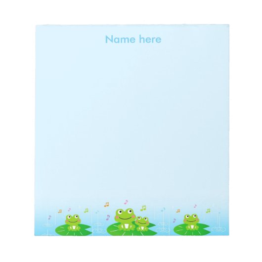 Happy Viel Glück Frogs Simple Notepad Notizblock (Vorderseite)