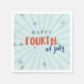 Happy Vierte Feuerwerke 4. Juli Party Napkins Serviette (Vorderseite)