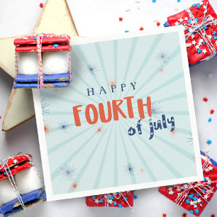 Happy Vierte Feuerwerke 4. Juli Party Napkins Serviette