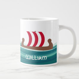 Happy Viking Ship Jumbo-Tasse