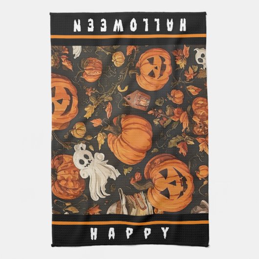 Happy Vintag Halloween Collection Geschirrtuch (Vertikal)