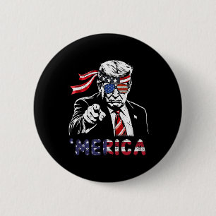 Happy Vintag Trump 4. Juli Patriotische Amerika A Button