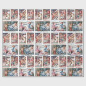 Happy Vintage Weihnachtskinder Grußkarten Geschenkpapier (Flach)