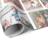 Happy Vintage Weihnachtskinder Grußkarten Geschenkpapier (Rolleneckpunkt)