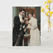 Happy Vintagen Couple Clinkes Brillen Jubiläum Karte (Gelbe Blume)