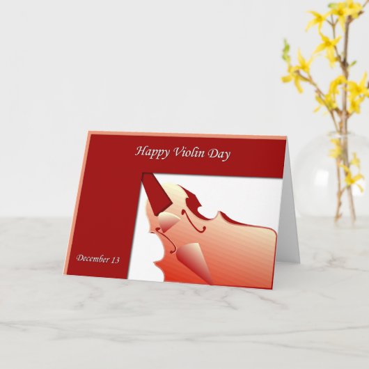 Happy Violin Day Card 13. Dezember Karte (Gelbe Blume)