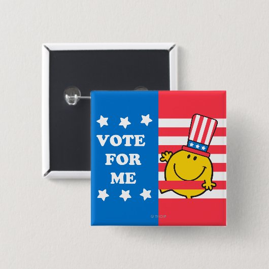Happy Vote for me Flag Button (Vorne & Hinten)