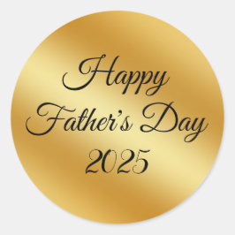 Happy Vthers Day 2025,Gold Metall-Minimalist Runder Aufkleber