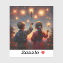 Happy Vurth Children mit Sparklern Personalisiert