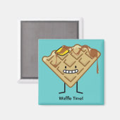 Happy Waffle mit Sirup und Butterbrot Magnet (Vorderseite/Rückseite)