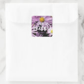 Happy wählen quadratischer aufkleber (Tasche)